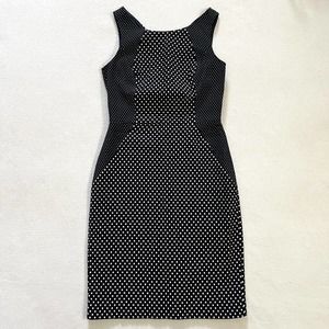 Banana Republic Women Blue Polka Dot Print Sleeveless Mini Sheath Lined Dress 0